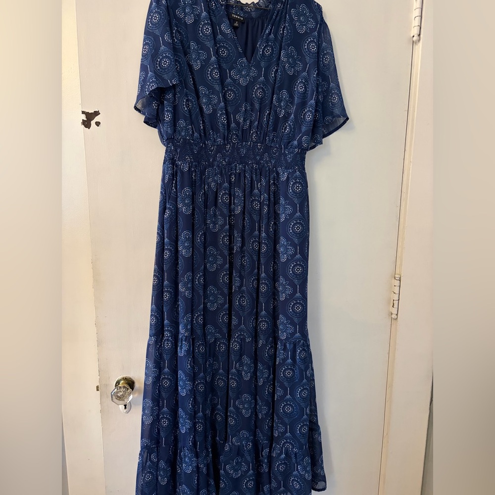 Torrid Blue Paisley Maxi Dress